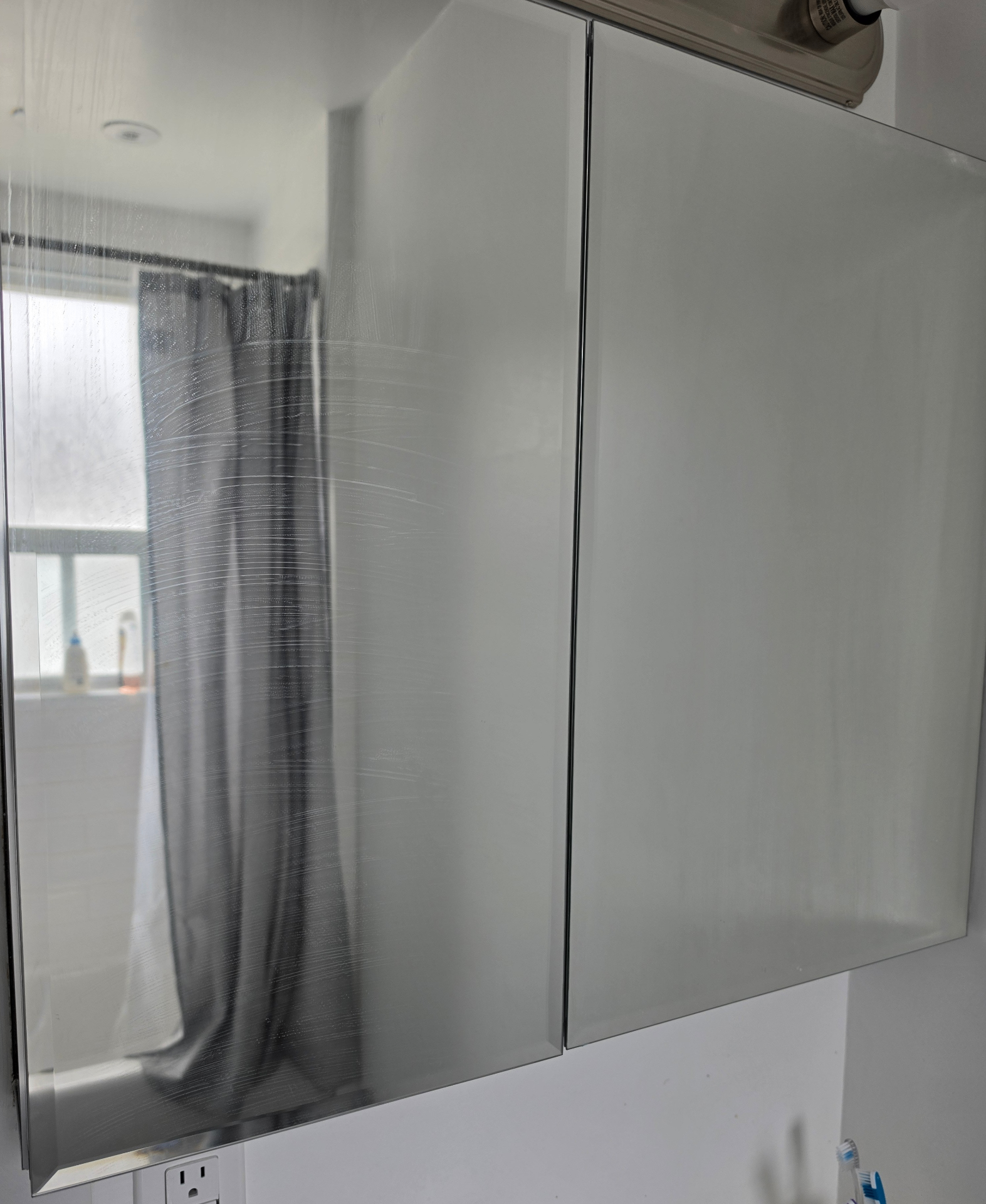 Bathroom Mirror Polish - Before